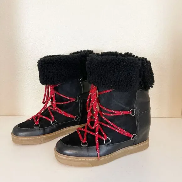 Isabel Marant Nowles tall Sherpa Boots 38/8 - Picture 9 of 16